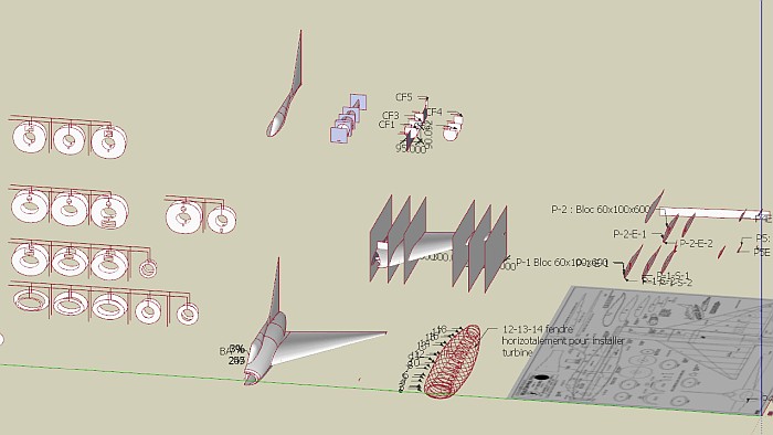 Conception 3D sous SketchUp d'un modèle complet de jet radiocommandé pour export des fichiers vers FilChaudNX et découpe du modèle avec la découpeuse CNC par fil chaud MC4X